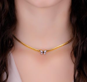 Collar Mariposa Dorado Ref:D563