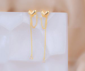 Aretes Corazones Cadenas Ref: B428