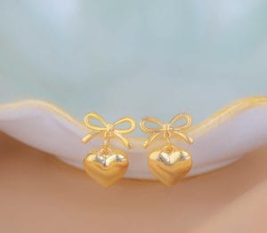 Aretes Moño Corazones Ref: B706