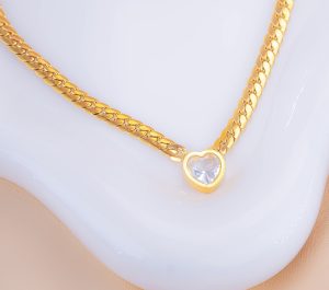 Collar Corazón Circón  Ref:D643