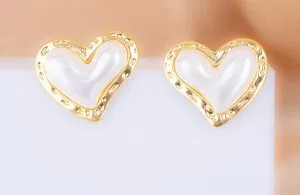 Aretes Corazones Perlados Ref:B2583