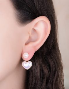 Aretes Corazones Perlas Ref: B3102