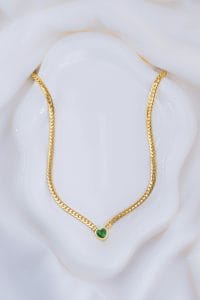 Collar Corazón Esmeralda Ref: D384